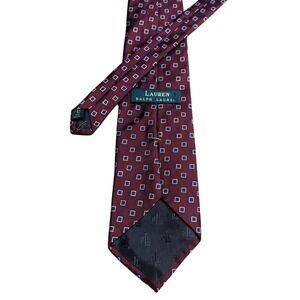 VTG LAUREN RALPH LAUREN Men's Tie 100% Silk Brown Made in USA Classic Neckwear